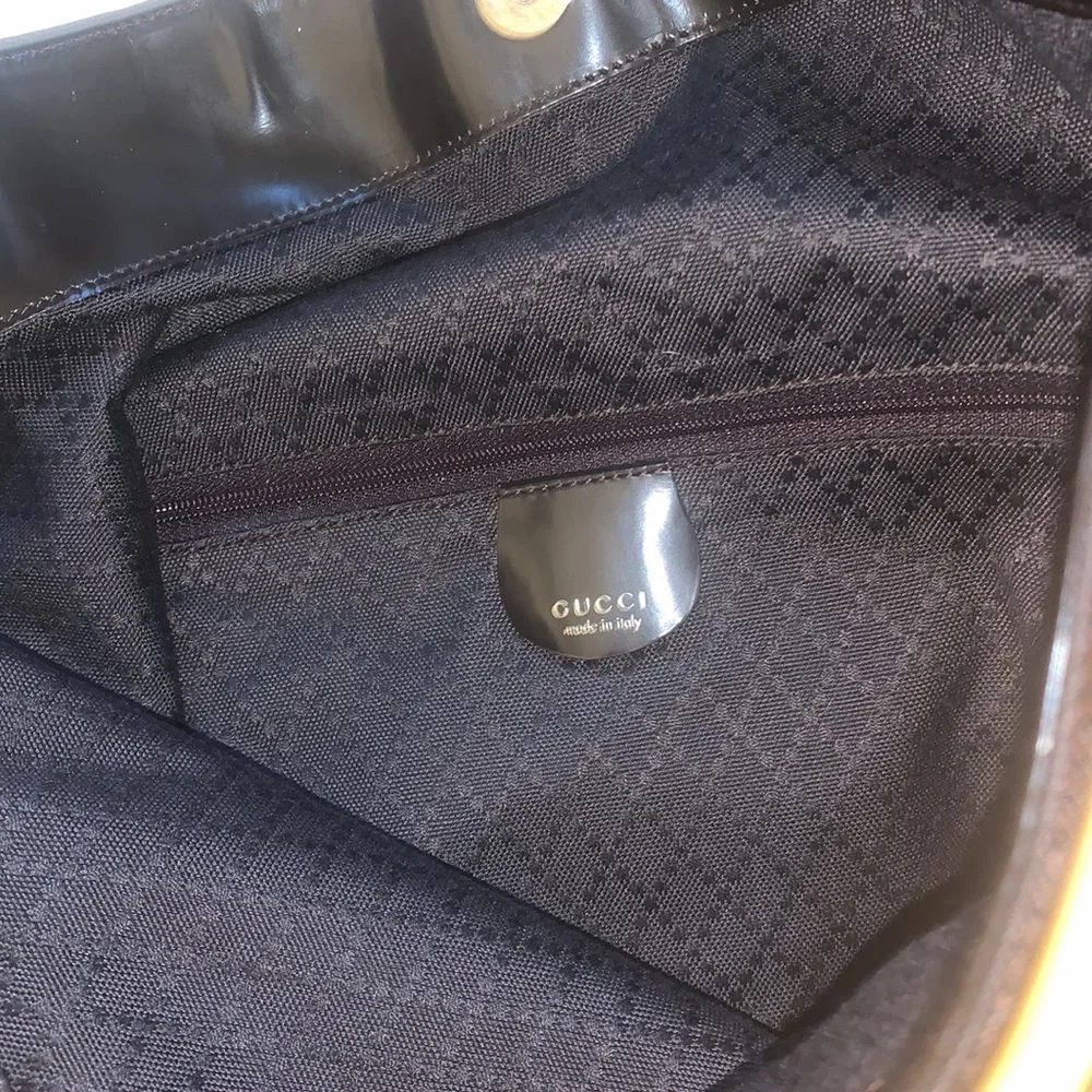 Gucci with Bamboo handle nylon and leather